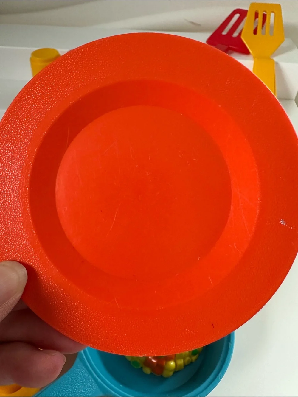 Fisher-Price Vintage Toy Dish Set Plate Cups Pots Utensils Salt Pepper Play 80’s